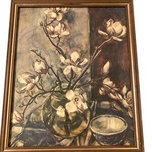 Roeland Koning Listed Artist Magnolia Flower Still Life Print